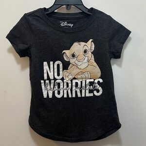 Disney Kids Black No Worries Simba T-Shirt From The Lion King 🦁 Size 4-5